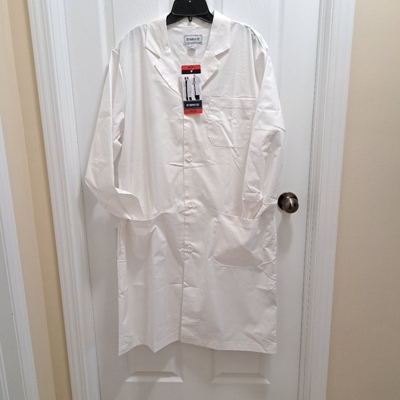 White Lab Coat B.T. Supply Co. Unisex Medium Button Front Men's Women's NWT - Picture 12 of 12